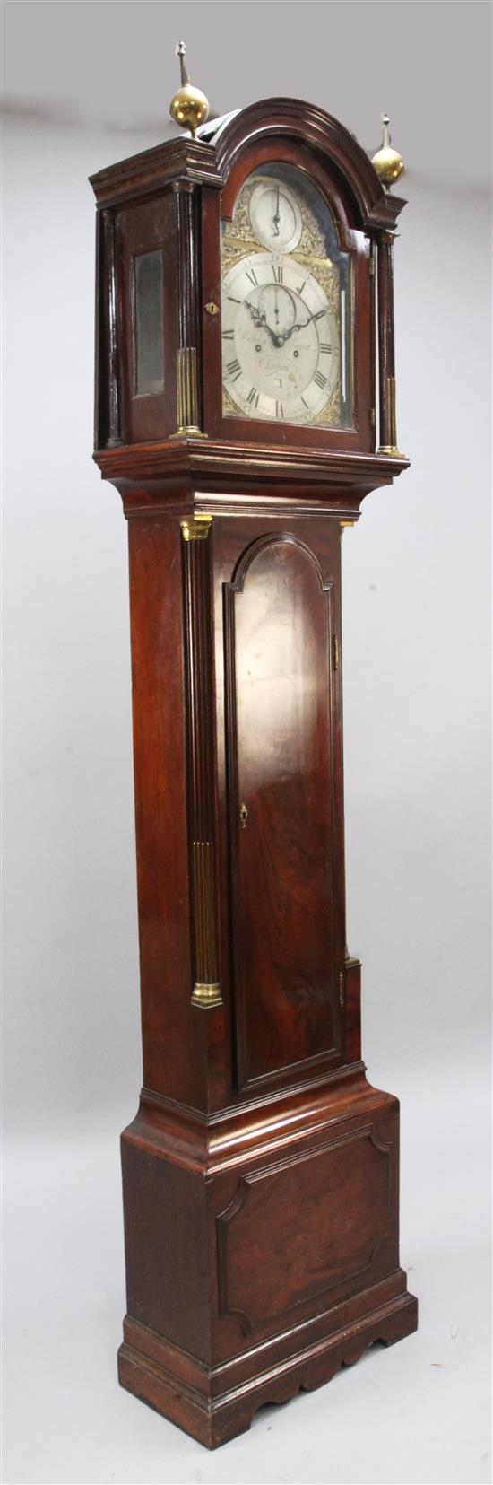 William Jarrett of London. A George III mahogany eight day longcase clock, H.7ft 5in.